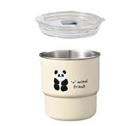 304 Stainless Steel Cartoon Coffee Cup Feature Lovely Animal Panda Designs for Kids Students and Professional Double Walled Insulated Tumblers