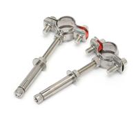 304 Stainless Steel Ceiling Pipe Clamp 2-Pack，Φ48-51 | M8x100mm Expansion Anchor, Overhead Pipe Support for Φ32-65mm OD, 12mm Sleeve