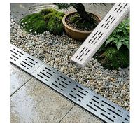 304 Stainless Steel Channel Drain, Rectangular Linear Shower Channel Long Rectangle Shower Floor Drain for Courtyards, Gardens, and Farmhouse Terraces(W3.5xH3cm/1.4x1.2in)