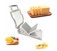 304 Stainless Steel Cheese Cutter with Wire 1 Cm & 2 Cm, Multipurpose Cheese Slicers for Cutting Block Cheese, Luncheon Meat and Chocolate