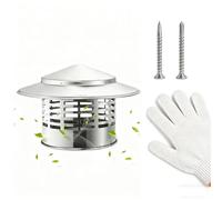 304 Stainless Steel Chimney Cap with Screen - Adjustable Weatherproof Round Roof Vent Cover(2.5")