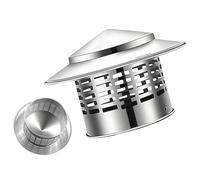 304 Stainless Steel Chimney Cover Cap, Stove Pipe Cap, Round Chimney Caps, Round Vent Top Exhaust Roof Caps, Dirt Prevention Animal-Proof for 75/110/160/200mm Flue Pipe(75mm (3 in))