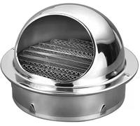 304 Stainless Steel Chimney Cowl Cap for Exhaust Vent Round Ventilation Hood 110mm/4.3in Rain Hat Durable Outdoor Wall Pipe Cover Air Outlet Rain Guard