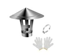 304 Stainless Steel Chimney Rain Cap, 3.1"-4.7" Tapered Adjustable Chimney Cover for Wood Stove Fireplace Flue Vent(6.6in)