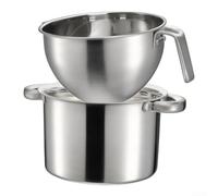 304 Stainless Steel Chocolate Melting Pot 2Pcs for Butter/Wax/Making Desserts(16+18CM)