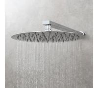 304 Stainless Steel Chrome Shower Top Spray Hot and Cold Shower Head Shower Shower Head, E Type Mirror Round 10 Inches