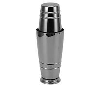 304 Stainless Steel Cocktail Mixer, Boston Shaker with Bottom Dishwasher Safe Design, Glossy Bar Shaker Tool for Home Bar and Outdoor Parties (Black Coating)