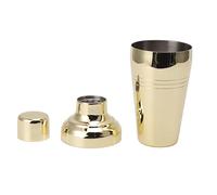 304 Stainless Steel Cocktail Shaker, Mixer Drink Shaker for Home Bartending Kit, Weighted Bottom Bar Tool with Lid, 510ml Cold & Hot Beverage Shaker for Bartenders and (Gold)