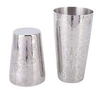 304 Stainless Steel Cocktail Shaker Set Exquisite Etching Pattern Boston Shaker Bartender Bar Tool for Professional Bartenders Silver 550ml 820ml