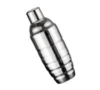 304 Stainless Steel Cocktail Shaker Threaded Leakproof Bar Mixer Grooved Grip 500ml Silver(700ml)
