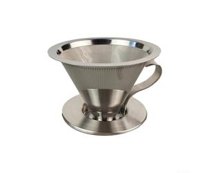 304 Stainless Steel Coffee Filter with Handle and Support Base for Manual Drip Brewing Methods Requiring Fine Mesh Filtration