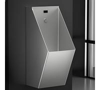 304 Stainless Steel Commercial Wall-Mounted Urinal with Distance Detection, Men's Intelligent Flush Splash Proof Urinal, for KTV Prison Bar Bathroom Hotel Shop Garage(Grey)