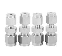 304 Stainless Steel Compression Tube Adapter | 4Pcs Double Ferrule Straight Reducer Union for Water/Gas/Oil Pipes | Leak - Proof & Oxidation Defying (F3 / F6)