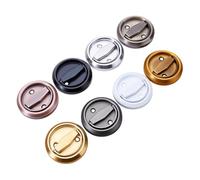 304 Stainless Steel Concealed Door Pull Handle with Ball Lock Mechanism, Recessed Installation for Modern Interior Doors, Silver/Black/White/Gold Finish (9 x 7.5 x 1.5 cm)