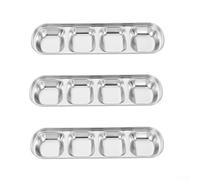 304 Stainless Steel Condiment Server 4 Section Silver