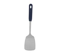 304 Stainless Steel Cooking Spoon, Multifunctional Kitchen Spatula with Skid Resistant Handle, Rustproof Smooth Edge Stirring Spoon for Home Cooking and Frying (Silicone Handle (Without Hole))