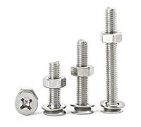 304 Stainless Steel Countersunk Cross Head Screws with Flange Nuts and Washers, M6 Flat Screw Bolt and Hex Nut Set(6 * 8(80 PCS))