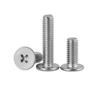 304 Stainless Steel Cross CM Ultra Thin Super Low Flat Wafer Head Screw Bolt M0.8 M1.2 .4 .6 M2 .5 M3 M4 M5 M6 M8(6mm,.0 (100pcs))(60mm,M0.8 (200pcs))