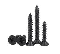 304 Stainless Steel Cross Flat Countersunk Head Self Tapping Wood Screws 10/100 M1.7 M2 M2.5 M3 M3.5 M4, Tiny Small Black Finish(100pcs M1.7x5mm)