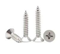 304 Stainless Steel Cross Recessed Countersunk Flat Head Self Tapping Screws Assortment M2.9 M3 M3.5 M4 M4.8 M5.5 M6.3 for Wood Metal Plastic Furniture Repair Hardware (200,M4.8 x 55mm)