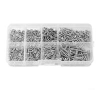 304 Stainless Steel Cross Recessed Flat Head Self Drilling Screws M2 Diameter Available in 7 Lengths from 4mm to 20mm 800 Piece Set