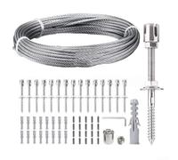 304 Stainless Steel Cross Wire Rope Trellis Kit for Climbing Plants - DIY Garden Support with Cable Cutters, Anchors & Plant Ties, 12m or 16m(16 meters)