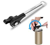 304 Stainless Steel Cutting - 2 in 1 Can Opener Bottle Opener Tin Opener with Safety Smooth Harmless Edge for Kitchen
