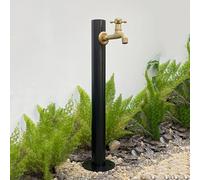 304 Stainless Steel Cylindrical Vertical Garden Water Column,Freestanding Hose Stand with Lock Faucet,Outdoor Antifreeze Faucet Water Dispenser Hydrant Water Feature Fountain, for Irrigation