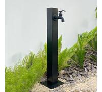304 Stainless Steel Cylindrical Vertical Garden Water Column,Freestanding Hose Stand with Lock Faucet,Outdoor Antifreeze Faucet Water Dispenser Hydrant Water Feature Fountain, for Irrigation