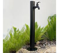 304 Stainless Steel Cylindrical Vertical Garden Water Column,Freestanding Hose Stand with Lock Faucet,Outdoor Antifreeze Faucet Water Dispenser Hydrant Water Feature Fountain, for Irrigation