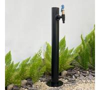 304 Stainless Steel Cylindrical Vertical Garden Water Column,Freestanding Hose Stand with Lock Faucet,Outdoor Antifreeze Faucet Water Dispenser Hydrant Water Feature Fountain, for Irrigation