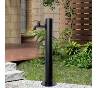 304 Stainless Steel Cylindrical Vertical Garden Water Column Outdoor Black Vertical Floor Mount Water Tap Antifreeze Frost Free Hydrant for Courtyards Washing(Height: 60cm/23.6in)