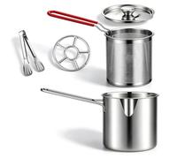 304 Stainless Steel Deep Fryer Pot with Removable Basket | 1.2l Portable Mini Deep Fryer Set With Stainless Steel Pot, Removable Strainer Basket And Tongs For Fries, Chicken, Bacon