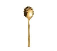 304 Stainless Steel Dessert Spoon Gold Elegant Handle(Gold)