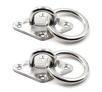 304 Stainless Steel Diamond Eye Pad Plate with Ring 5/16" 8mm Anchor Mount Great for Yoga Swings Hammocks/Boat Rigging/Marine Deck Hardware/Suspension Training Straps