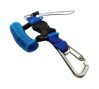 304 Stainless Steel Diving Hook 1.25m Retractable Cord | 304 stainless steel hook, rust-proof, for durable marine grade, 1.25m extension, secure diving attachment(Blue)