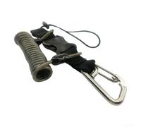 304 Stainless Steel Diving Hook 1.25m Retractable Cord | 304 stainless steel hook, rust-proof, for durable marine grade, 1.25m extension, secure diving attachment(Black)