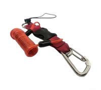 304 Stainless Steel Diving Hook 1.25m Retractable Cord | 304 stainless steel hook, rust-proof, for durable marine grade, 1.25m extension, secure diving attachment(Red)