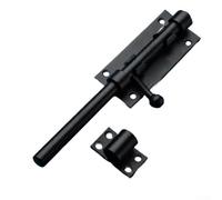 304 Stainless Steel Door Bolt with Padlock Hole, Thickened Latch and 8 Screws for Reliable Security in Agricultural and Commercial Doors (Black（8）)