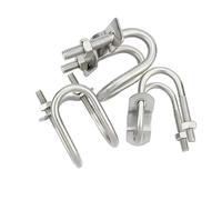 304 Stainless Steel Double Clamp/Screw/Cross U-Shaped Bolt/Special-Shaped Pipe Clamp/For Aquaculture(1set M6x33x60)