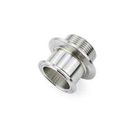 304 Stainless Steel Double Ferrule Tri Clamp Male Thread Sanitary Adapter for Homebrew - DN32/DN40, 1pc(DN32x50.5x64mm Without Nut)