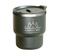 304 Stainless Steel Double Insulated Coffee Cup with Flip Top Lid Silicone Seal and Two in One Straw for Hot or Cold Liquids (green)