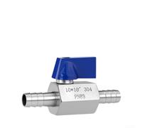 304 stainless steel double pagoda mini ball valve designed for water pipe and hose connections, featuring strong sealing and resistance to deformation (10mm)