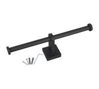 304 Stainless Steel Double Toilet Roll Holder with Wall Mount, Modern Open-Ended Design for Easy Roll Change, Corrosion-Resistant Bathroom or Kitchen Tissue Dispenser, Black/Silver