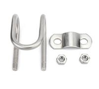 304 Stainless Steel Double U-Shaped Clamp, M6/M8 Cross U-Shaped Pipe Buckle for Aquaculture 1pc(M6X32X20MM)