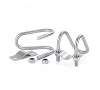 304 Stainless Steel Double U-Shaped Clamp Screw Pipe Clip Cross Bolt Clip for Pipe Fixing(M6-21x76mm(1set))