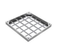 304 Stainless Steel Drain Cover & Frame Invisible Wastewater Pond Cover for Home Use Well Cover Rainwater Grate Square Septic Tank Lid with Base& Sturdy