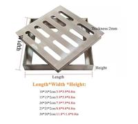 304 stainless steel drain grate for outdoor use, square drain grate and frame, removable floor drain cover for kitchen landscape deck and driveway drain (250x250x20mm)