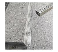 304 Stainless Steel Drainage Channel Outdoor Patio Drain Shower Floor Drain for Pool Deck with Removable Grate Underground Patio Drainage (H3*W15CM/H1.18*W5.9IN)