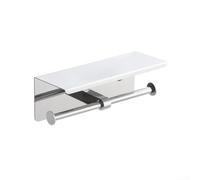 304 Stainless Steel Dual Roll Toilet Paper Holder With Shelf In Matte Black Finish Designed For Long Term Use In Bathrooms And Restrooms(K10-Glossy)
